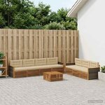vidaXL Ensemble de canapés d'extérieur 8 Pièces Naturel et Beige