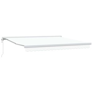 vidaXL Auvent Rétractable Blanc 400 ×300 cm Tissu et Métal