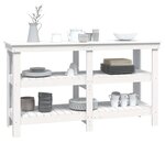 vidaXL Banc de travail Blanc 142 5x50x80 cm Bois de pin massif