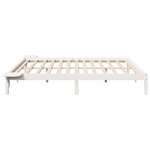 vidaXL Cadre de lit avec tables de chevet Blanc Blanc