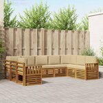 vidaXL Ensemble de canapés d'extérieur 9 pc Naturel et Beige