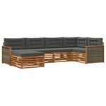 vidaXL Ensemble de canapés d'extérieur 6 Pièces Naturel et Anthracite