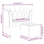 vidaXL Fauteuil avec repose-pied gris foncé velours