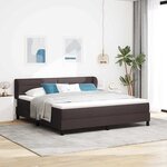 vidaXL Lit boxspring avec matelas Marron foncé 180 x 200 cm tissu