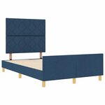 vidaXL Cadre de lit avec tête de lit Bleu 120 x 200 cm tissu