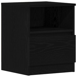 vidaXL Cabinet de chevet avec tiroir 2 Pièces Chêne noir 40 x 40 x 50 cm