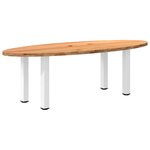 vidaXL Table à manger marron clair bois de chêne massif ovale