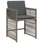 vidaXL Ensemble de Salle à Manger de Jardin de 5 Pièces avec Coussins Rattan Poly Gris