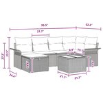 vidaXL Ensemble de canapé de jardin avec coussin 7 Pièces Gris Poly rotin