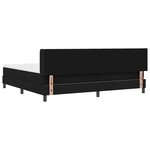 vidaXL Lit à ressorts avec matelas Noir 200 x 200 cm Polyester