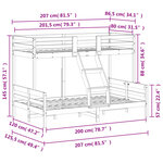 vidaXL Lit superposé sans matelas 80x200/120x200 cm blanc bois massif