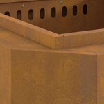 vidaXL Foyer sans fumée Marron 58 x 58 x 51 cm Acier Corten