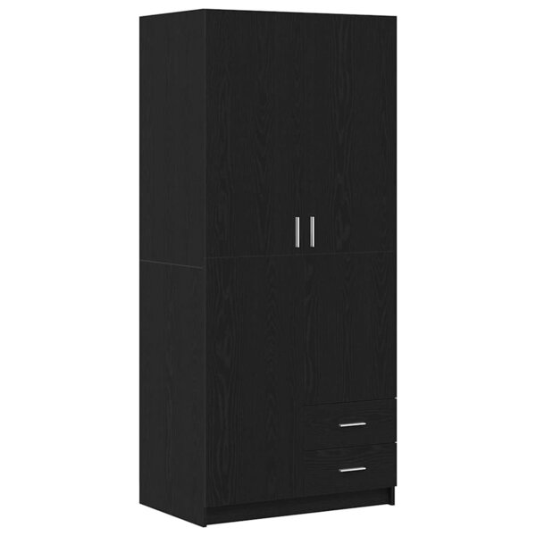 vidaXL Armoire Chêne noir 80 x 52 x 180 cm Bois d'ingénierie