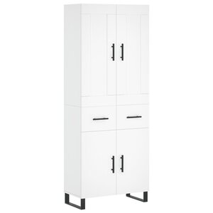 vidaXL Buffet haut Blanc 69 5x34x180 cm Bois d'ingénierie