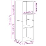 vidaXL Meuble TV mural Gris béton 37x37x107 cm Bois d’ingénierie