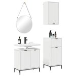 vidaXL Ensemble de mobilier de salle de bain avec tiroir 3 Pièces Blanc
