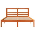 vidaXL Cadre de lit et tête de lit sans matelas cire marron 135x190 cm