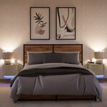 vidaXL Tables de chevet murales avec lumières LED 2 Pièces chêne sonoma