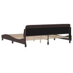 vidaXL Cadre de lit sans matelas marron foncé 200x200 cm tissu