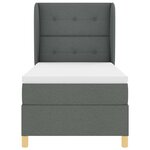 vidaXL Lit à ressorts avec matelas gris foncé 100x200 cm Tissu