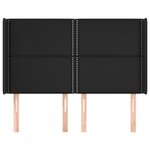 vidaXL Tête de lit avec oreilles Noir 147x16x118/128 cm Similicuir
