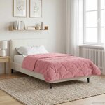 vidaXL Duvet d'hiver Rose 155 x 220 cm Microfibre et polaire Teddy