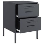 vidaXL Table de chevet anthracite 36x39x50 5 cm acier