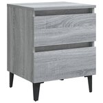 vidaXL Tables de chevet pieds en métal 2 Pièces Sonoma gris 40x35x50 cm