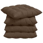 vidaXL Coussins de siège 2 Pièces Marron 40 x 40 x 6 cm tissu