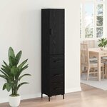 vidaXL Haut Armoire Chêne noir 34 5 x 34 x 180 cm Bois d'ingénierie