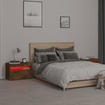 vidaXL Tables de chevet 2 Pièces et lumières LED Chêne fumé 60x35x40 cm