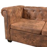 vidaXL Canapé d'angle Chesterfield 5 places en similicuir marron