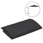 vidaXL Tissu de remplacement pour parasol déporté Noir 350 cm
