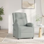 vidaXL Fauteuil inclinable électrique gris clair velours