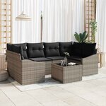 vidaXL Ensemble de canapé de jardin 7 Pièces Gris 55 x 55 x 37 cm
