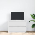 vidaXL Meuble TV blanc 80x35x54 cm bois d'ingénierie