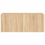 vidaXL Meuble TV mural avec lumières LED chêne sonoma 100x35x41 cm