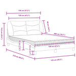 vidaXL Lit avec matelas taupe 120x200 cm tissu