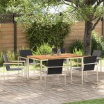Set de Dîner de Jardin vidaXL de 7 Pièces en Teck Massif