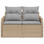 vidaXL Canapé de jardin Beige 121 x 62 x 69cm polyrotin