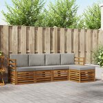 vidaXL Ensemble de canapés d'extérieur 5 pc Gris Naturel et Clair