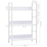 vidaXL Bibliothèque à 3 niveaux blanc 60x27 6x90 5cm bois d'ingénierie