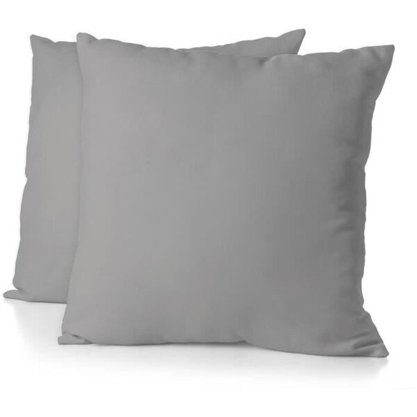 2 taies d'oreiller 63 x 63 cm - Gris clair