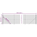 vidaXL Clôture en treillis métallique avec bride anthracite 1 6x25 m
