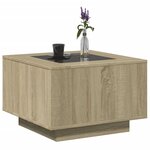vidaXL Table basse avec LED chêne sonoma 60x60x40 cm bois d'ingénierie