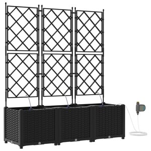 vidaXL Jardinières de jardin 1 pc Noir 120 x 40 x 142 cm Plastique