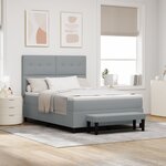 vidaXL Lit à Ressorts avec Matelas et Banc Gris Clair 160x200 cm Tissu