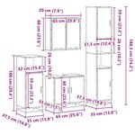 vidaXL Ensemble de meubles de salle de bain 4 Pièces sonoma gris
