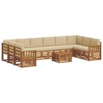 vidaXL Ensemble de canapés d'extérieur 11 pc Naturel et Beige