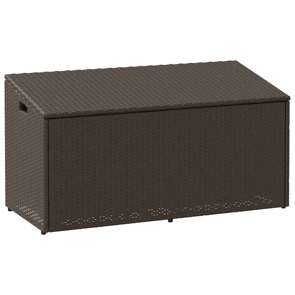 vidaXL Boîte de rangement de jardin marron 110x50x58 cm résine tressée